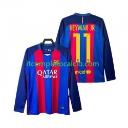 Maglia FC Barcelona Neymar JR 11 2016 2017 Retro Divisa Home Manica Lunga ,Uomo