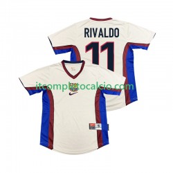 Maglia FC Barcelona RIVALDO 11 Retro Divisa Away 1998 1999 Manica Corta ,Uomo