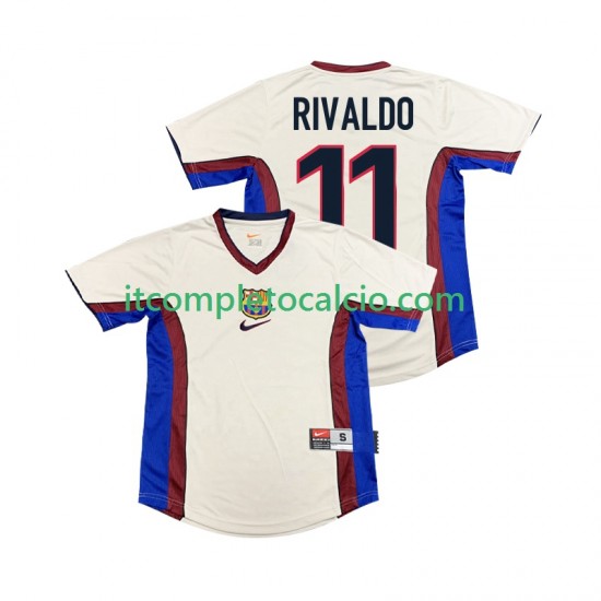 Maglia FC Barcelona RIVALDO 11 Retro Divisa Away 1998 1999 Manica Corta ,Uomo