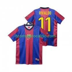 Maglia FC Barcelona RIVALDO 11 Retro Divisa Home 1998 1999 Manica Corta ,Uomo