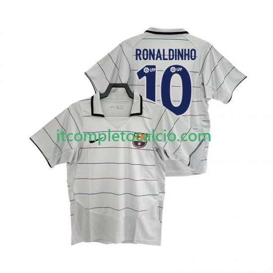 Maglia FC Barcelona RONALDINHO 10 2003 Retro Divisa Away 2004 Manica Corta ,Uomo