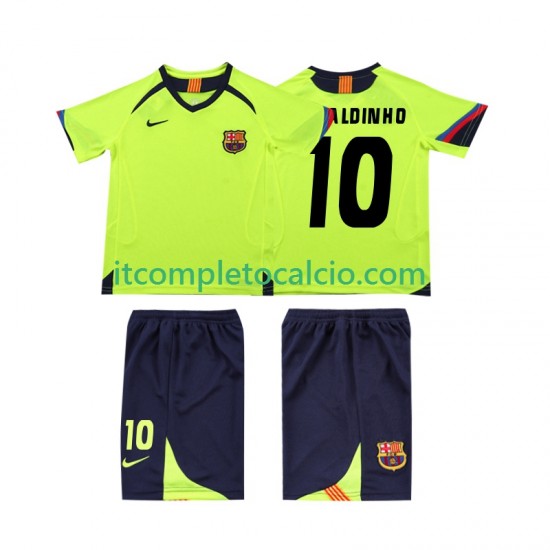 Maglia FC Barcelona RONALDINHO 10 2005 Retro Divisa Away 2006 Manica Corta ,Bambino