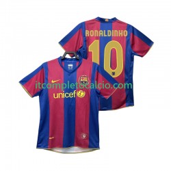 Maglia FC Barcelona RONALDINHO 10 2007 Retro Divisa Home 2008 Manica Corta ,Uomo