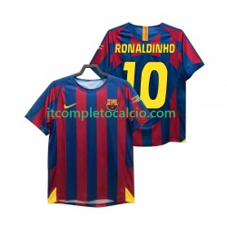 Maglia FC Barcelona RONALDINHO 10 Champions League 2005 Retro Divisa Home 2006 Manica Corta ,Uomo
