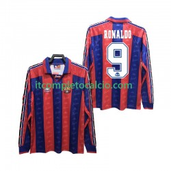 Maglia FC Barcelona RONALDO 9 1996 1997 Retro Divisa Home Manica Lunga ,Uomo