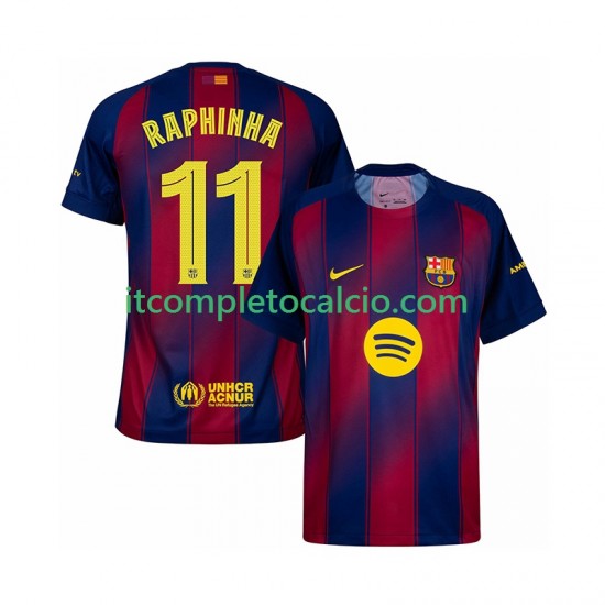 Maglia FC Barcelona Raphinha 11 Champions League Divisa Home 2025-2026 Manica Corta ,Uomo