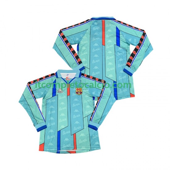Maglia FC Barcelona 1996 1997 Retro Divisa Away Manica Lunga ,Uomo