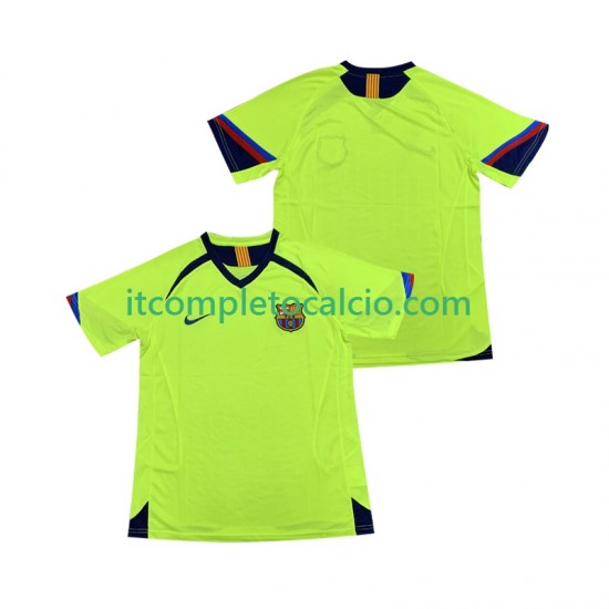 Maglia FC Barcelona 2005 Retro Divisa Away 2006 Manica Corta ,Uomo