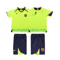 Maglia FC Barcelona 2005 Retro Divisa Away 2006 Manica Corta ,Bambino
