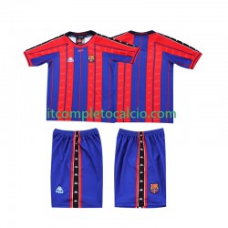 Maglia FC Barcelona 1997 Retro Divisa Home 1998 Manica Corta ,Bambino