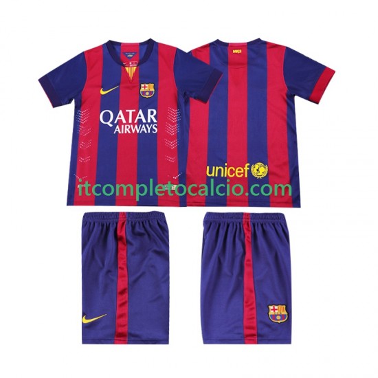 Maglia FC Barcelona 2014 2015 Retro Divisa Home Manica Corta ,Bambino