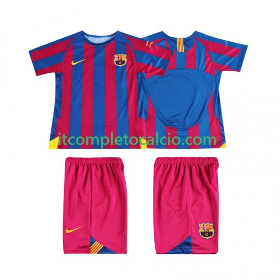 Maglia FC Barcelona Champions League 2005 Retro Divisa Home 2006 Manica Corta ,Bambino