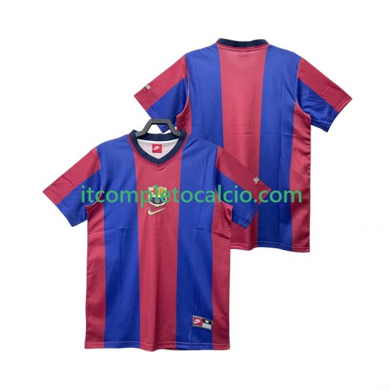 Maglia FC Barcelona Retro Divisa Home 1998 1999 Manica Corta ,Uomo