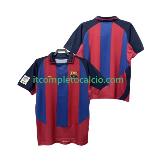 Maglia FC Barcelona 2003 Retro Divisa Home 2004 Manica Corta ,Uomo