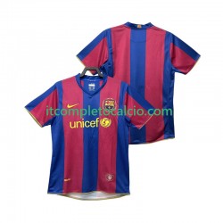 Maglia FC Barcelona 2007 Retro Divisa Home 2008 Manica Corta ,Uomo
