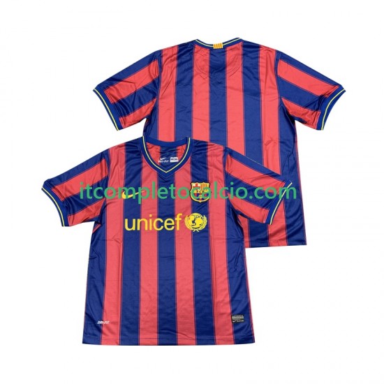 Maglia FC Barcelona 2009 Retro Divisa Home 2010 Manica Corta ,Uomo