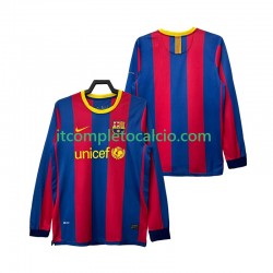 Maglia FC Barcelona Retro Divisa Home 2011 2010 Manica Lunga ,Uomo