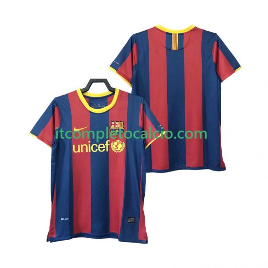 Maglia FC Barcelona Retro Divisa Home 2011 2010 Manica Corta ,Uomo