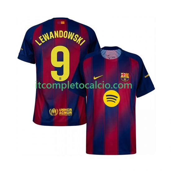 Maglia FC Barcelona Robert Lewandowski 9 Divisa Home 2025-2026 Manica Corta ,Uomo