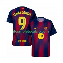 Maglia FC Barcelona Robert Lewandowski 9 Champions League Divisa Home 2025-2026 Manica Corta ,Uomo