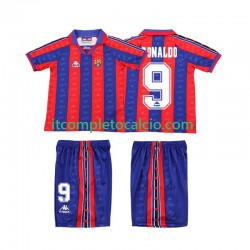 Maglia FC Barcelona Ronaldo 1996 1997 Retro Divisa Home Manica Corta ,Bambino