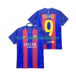 Maglia FC Barcelona SUAREZ 9 2016 2017 Retro Divisa Home Manica Corta ,Uomo