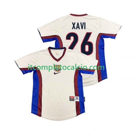 Maglia FC Barcelona XAVI 26 Retro Divisa Away 1998 1999 Manica Corta ,Uomo
