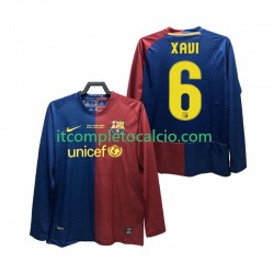 Maglia FC Barcelona XAVI 6 Champions League 2009 Retro Divisa Home 2008 Manica Lunga ,Uomo