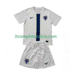 Maglia Finlandia Divisa Home 2025 Manica Corta ,Bambino