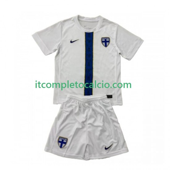 Maglia Finlandia Divisa Home 2025 Manica Corta ,Bambino