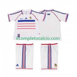 Maglia Francia Retro Divisa Away 1998 Manica Corta ,Bambino