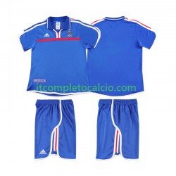 Maglia Francia 2000 Retro Divisa Home Manica Corta ,Bambino