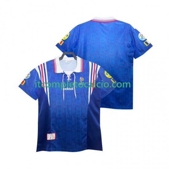 Maglia Francia 1996 Retro Divisa Home Manica Corta ,Uomo