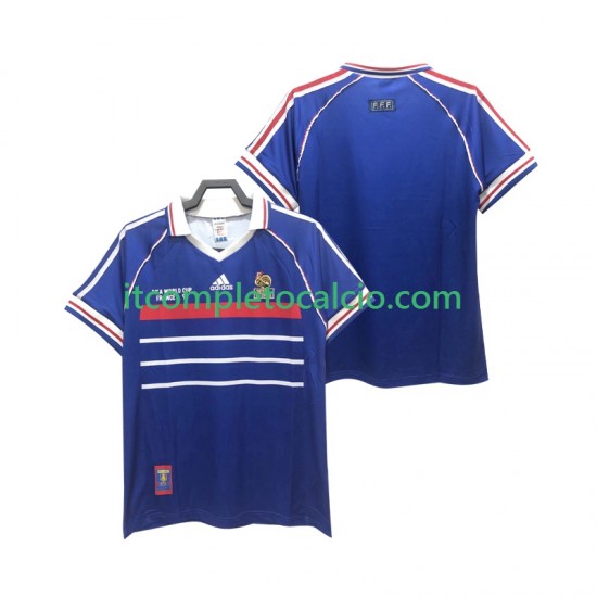 Maglia Francia Retro Divisa Home 1998 Manica Corta ,Uomo