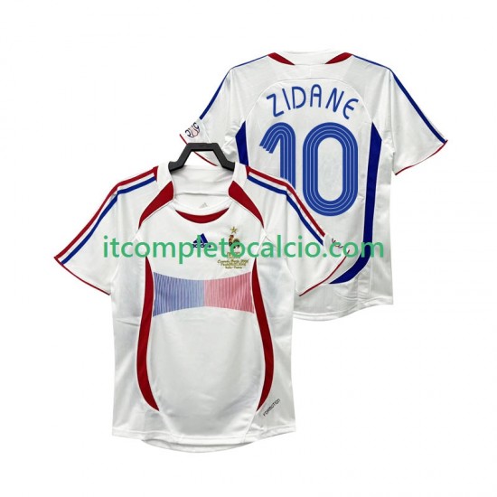 Maglia Francia ZIDANE 10 Retro Divisa Away 2006 Manica Corta ,Uomo
