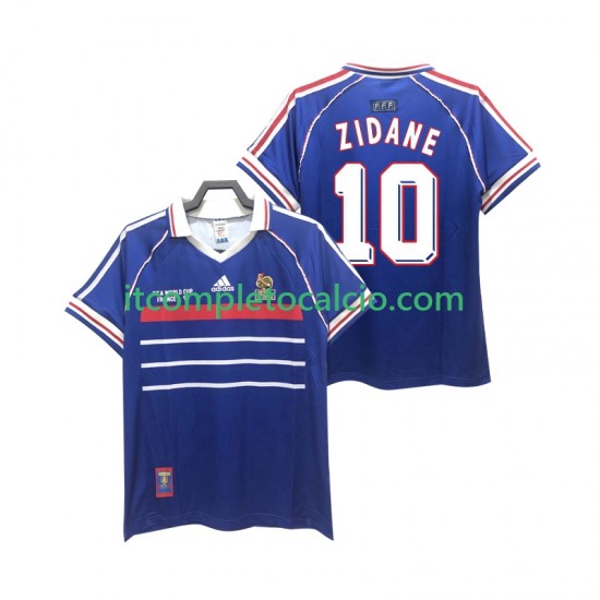 Maglia Francia ZIDANE 10 Retro Divisa Home 1998 Manica Corta ,Uomo
