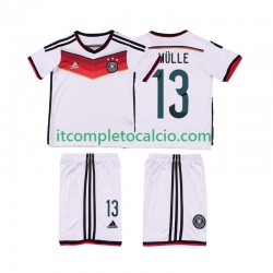 Maglia Germania MULLER 13 2014 Retro Divisa Home Manica Corta ,Bambino