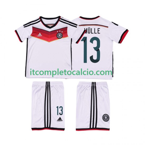 Maglia Germania MULLER 13 2014 Retro Divisa Home Manica Corta ,Bambino