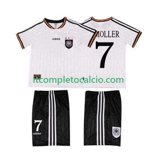 Maglia Germania Moller 7 1996 Retro Divisa Home Manica Corta ,Bambino