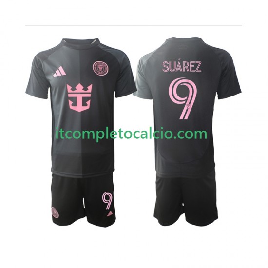 Maglia Inter Miami Luis Suarez 9 Divisa Away 2025 Manica Corta ,Bambino