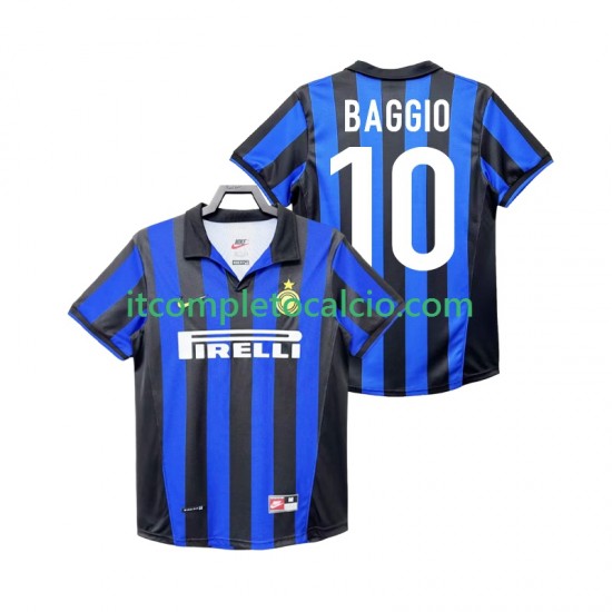 Maglia Inter Milan BAGGIO 10 Retro Divisa Home 1998 1999 Manica Corta ,Uomo
