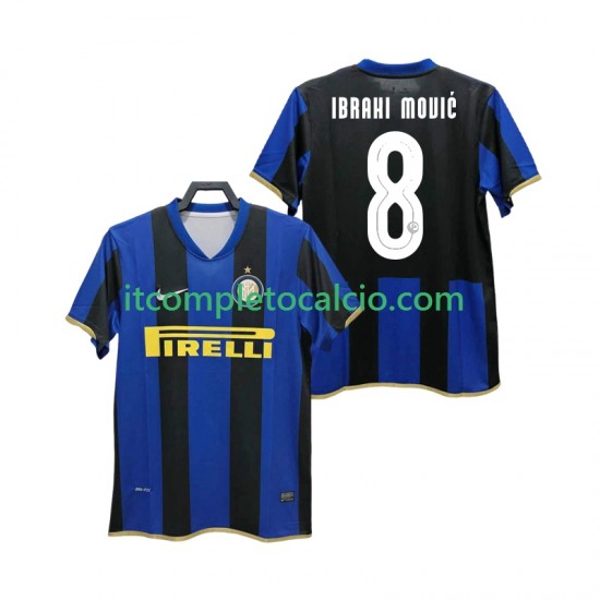 Maglia Inter Milan Ibrahimovic 8 Champions League 2009 Retro Divisa Home 2008 Manica Corta ,Uomo