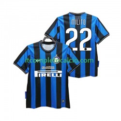 Maglia Inter Milan MILITO 22 2009 Retro Divisa Home 2010 Manica Corta ,Uomo