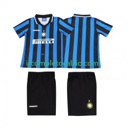 Maglia Inter Milan 1997 Retro Divisa Home 1998 Manica Corta ,Bambino