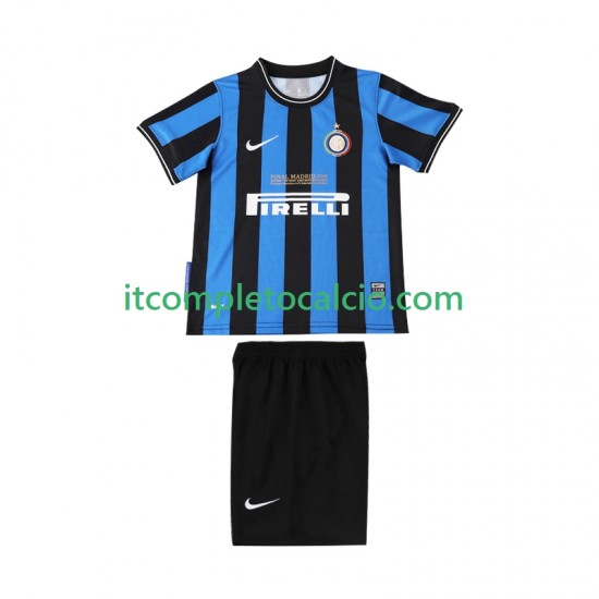 Maglia Inter Milan 2009 Retro Divisa Home 2010 Manica Corta ,Bambino