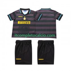 Maglia Inter Milan 1997 Retro Terza Divisa 1998 Manica Corta ,Bambino