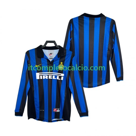 Maglia Inter Milan Retro Divisa Home 1998 1999 Manica Lunga ,Uomo