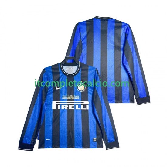 Maglia Inter Milan 2009 Retro Divisa Home 2010 Manica Lunga ,Uomo