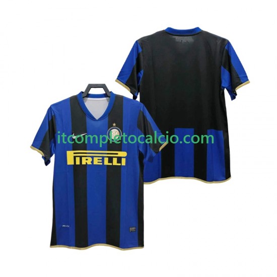 Maglia Inter Milan Champions League 2009 Retro Divisa Home 2008 Manica Corta ,Uomo