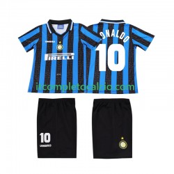 Maglia Inter Milan Ronaldo 10 1997 Retro Divisa Home 1998 Manica Corta ,Bambino